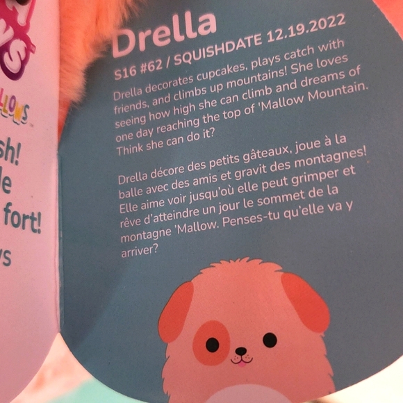 DRELLA 🐶 Orange Dog FuzzAMallow Original Squishmallow by Kelly Toy ☆》NWT《☆ - Picture 5 of 5